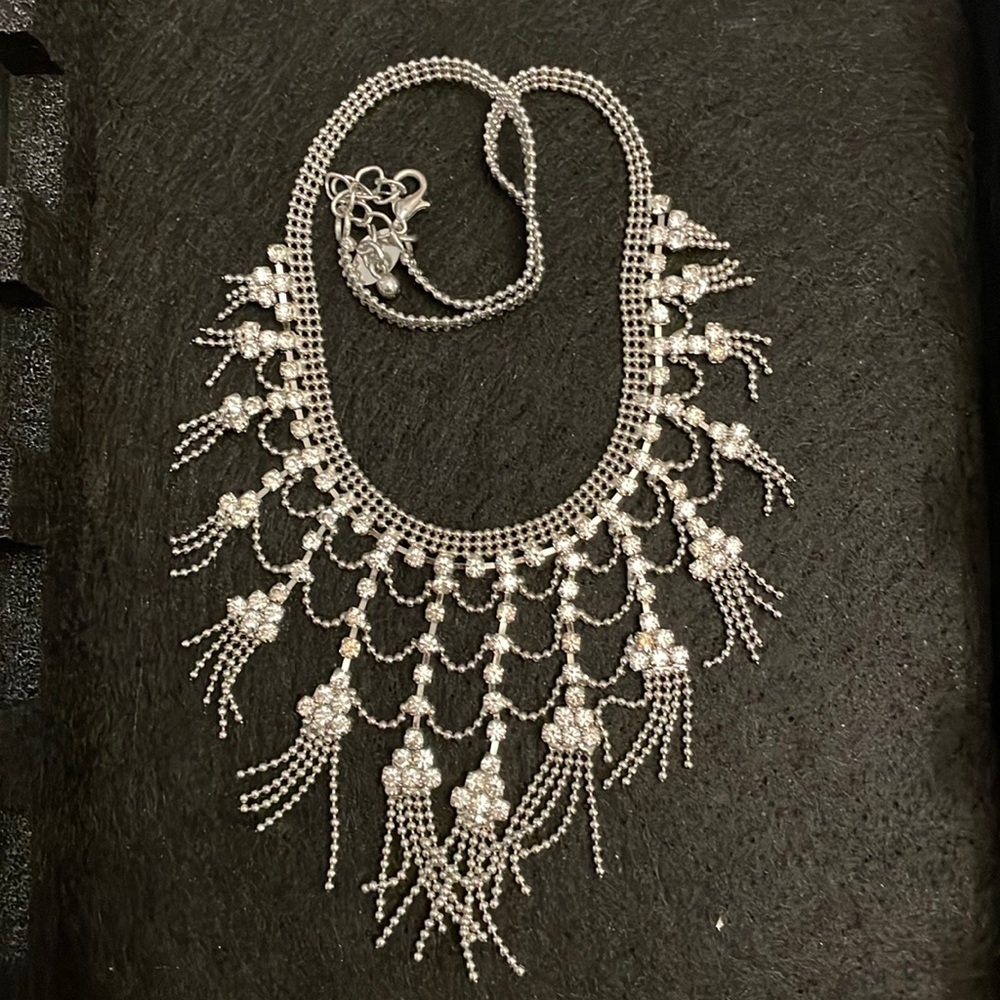 Silver and Rhinestone Necklace